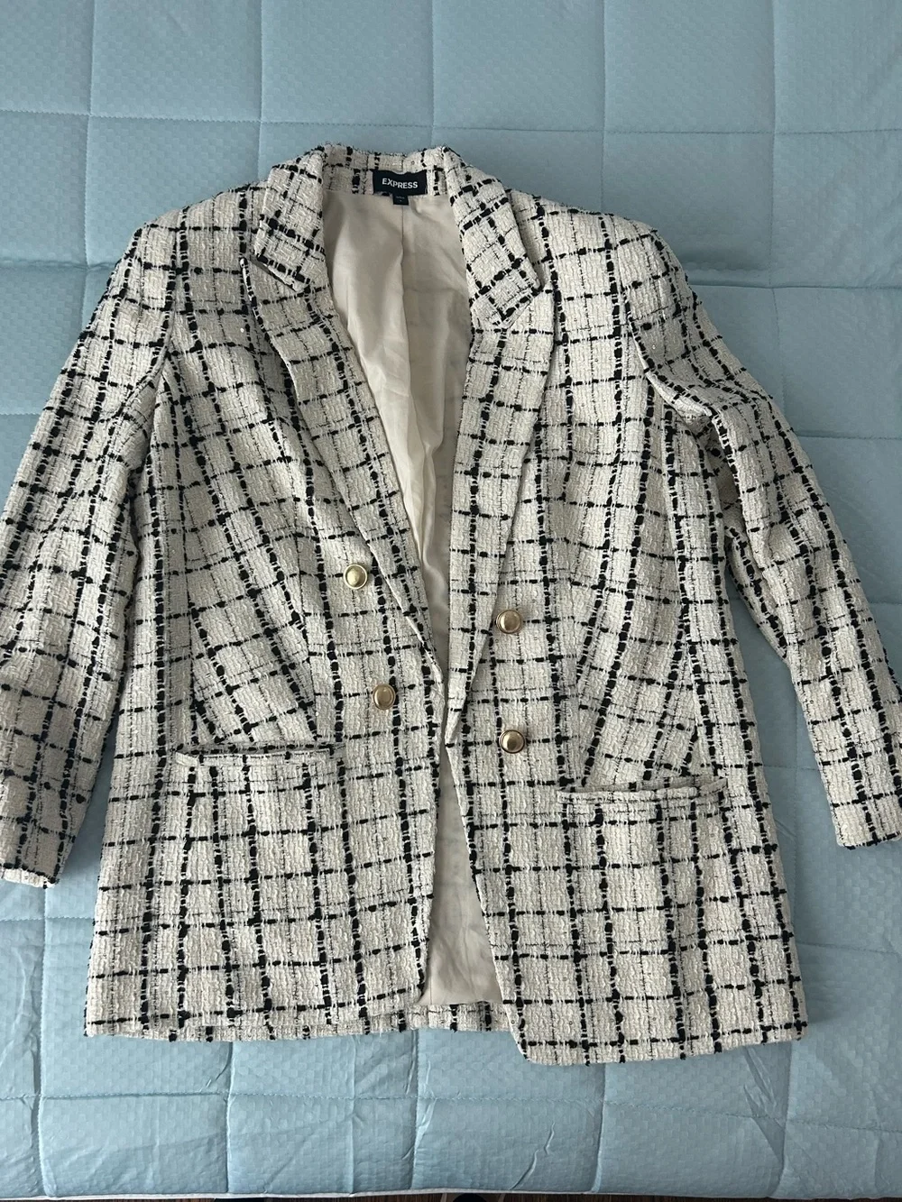 Express plaid tweed